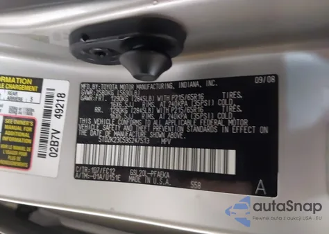 2009 Toyota Sienna Le from USA, damaged, VIN 5TDZK23C59S247513